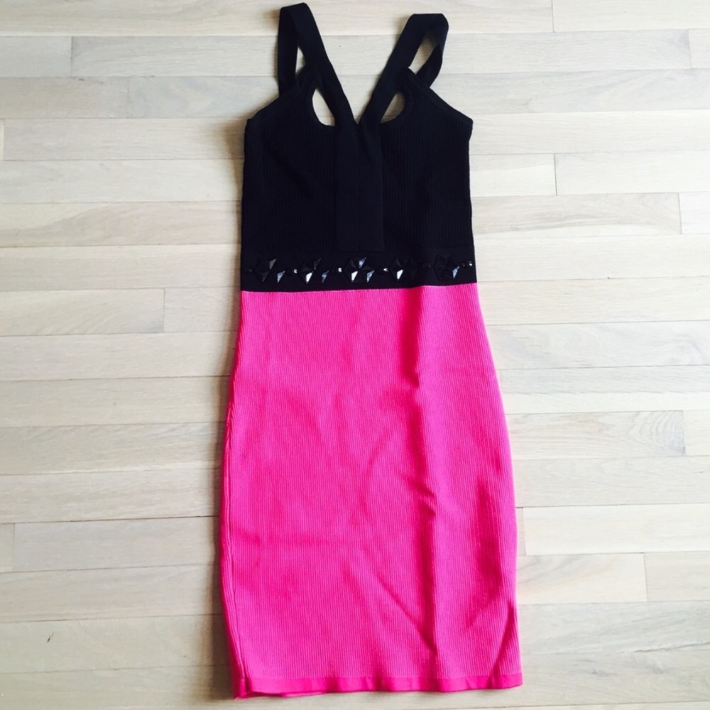 Pink & Black Bodycon dress